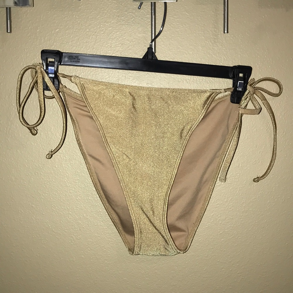 Gold/nude bikini bottoms
